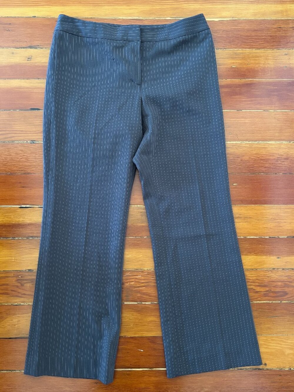Y2K Designer Pinstripe Low Rise Gray Trousers Elie Tahari SIZE 8